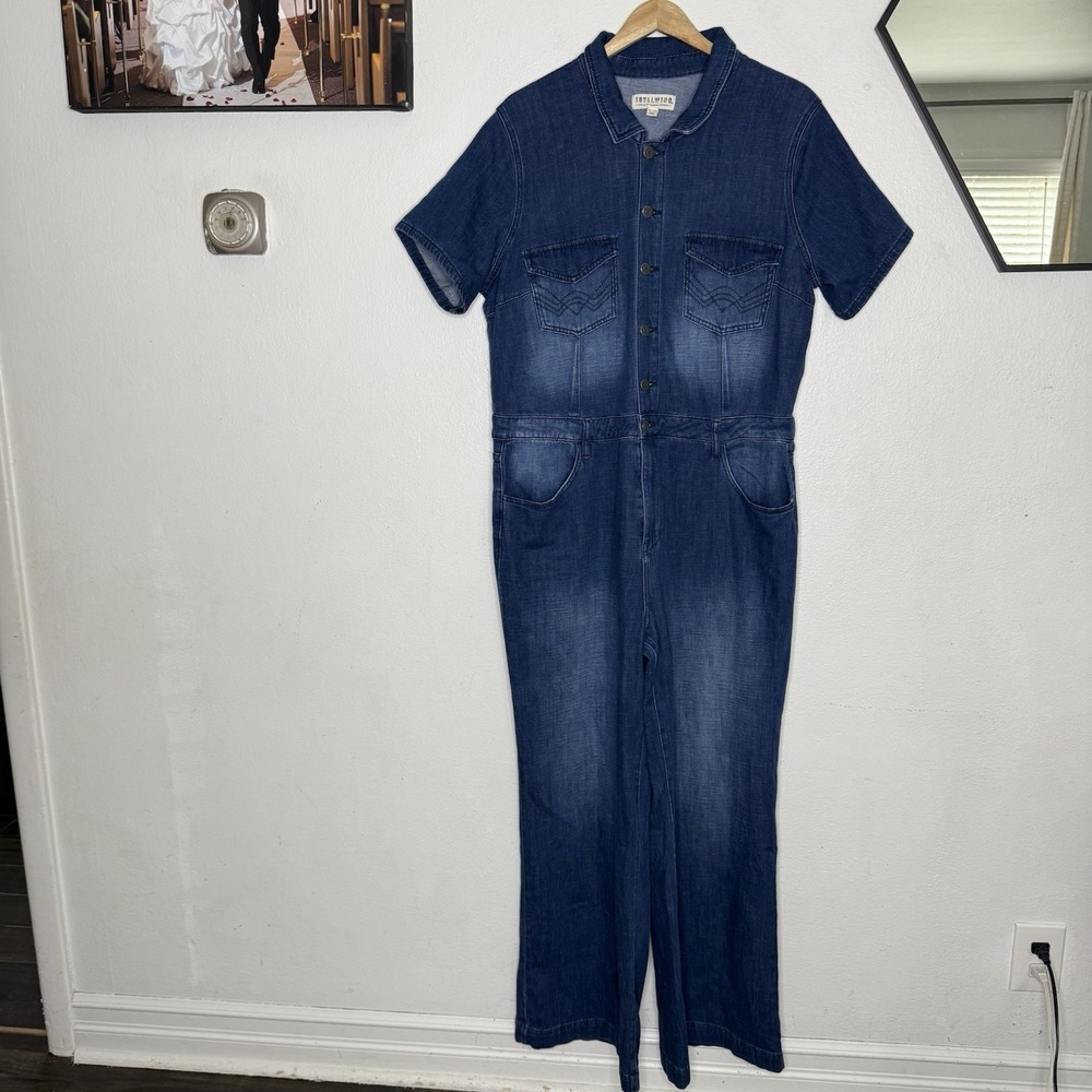 Idyllwind Blue Denim Short Sleeve Jumpsuit Miranda Lambert Women's XXL